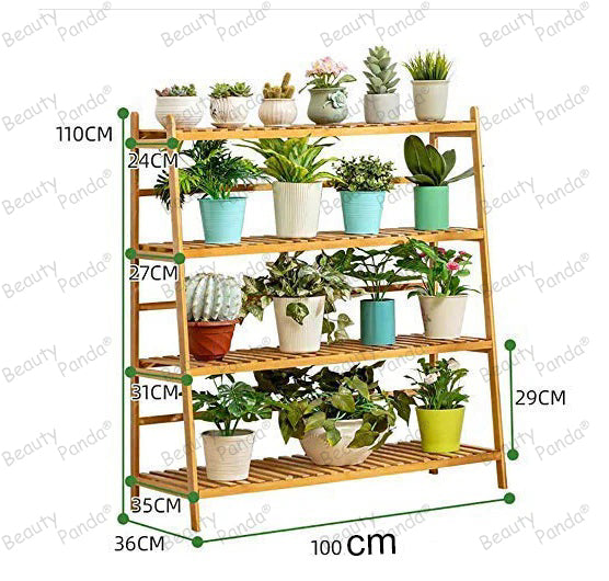 Beauty Panda® Teak Wood Multipurpose Plant Stand Indoor Outdoor Planter Display Shelving (SL100)