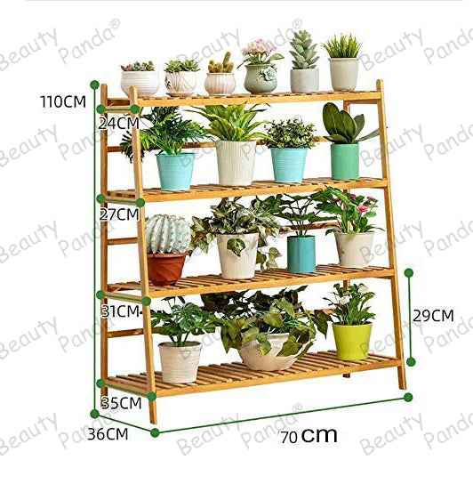 Beauty Panda® Teak Wood Multipurpose Plant Stand Indoor Outdoor Planter Display Shelving (SL100)