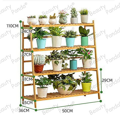 Beauty Panda® Teak Wood Multipurpose Plant Stand Indoor Outdoor Planter Display Shelving (SL100)