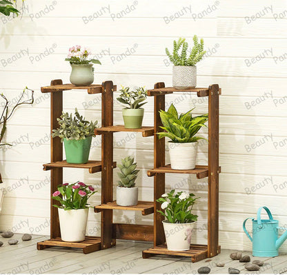 Beauty Panda® Teak Wood Multipurpose Plant Stand Indoor Outdoor Planter Display Shelving (3B8)