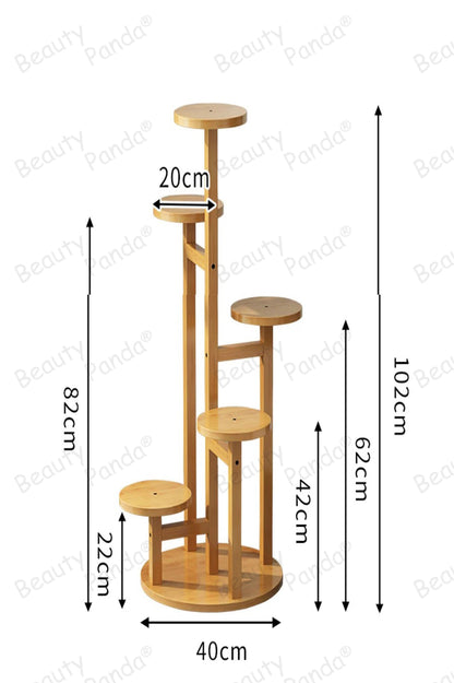 Beauty Panda Teak Wood Indoor/Outdoor Plant Stand for Home Garden Balcony Living Room Decor (TR3)