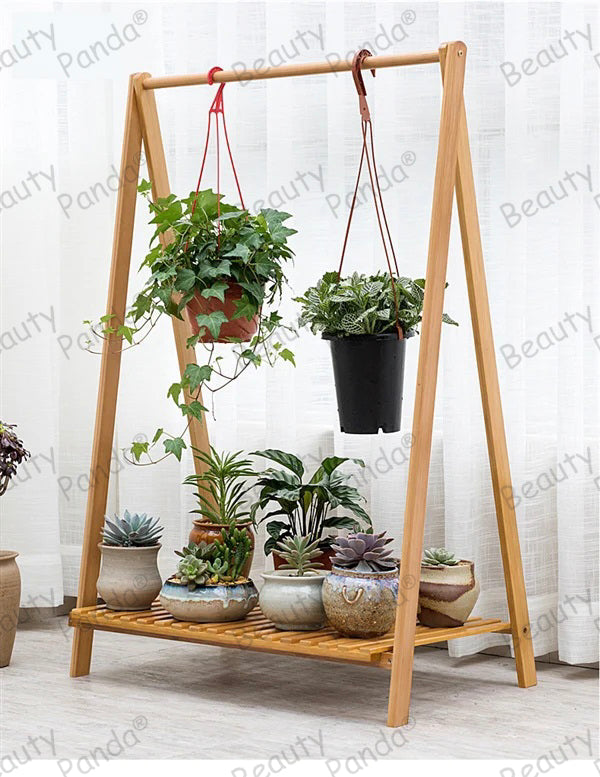 Beauty Panda Teak wood Plant/Flower Stand Rack for Indoors Balcony Terrace Garden(AS1)