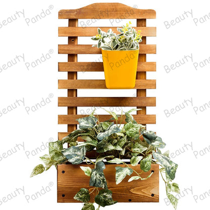 Beauty Panda®Teak Wood Plant Stand Indoor Outdoor, Hanging Plant Shelf for Living Room Garden Patio Yard Balcony (HS1)