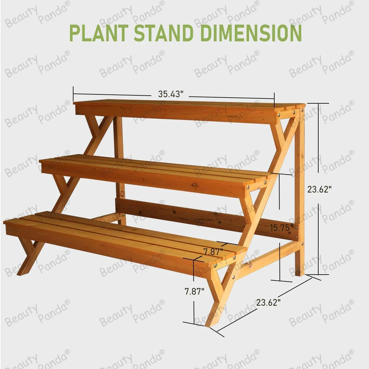 Beauty Panda® Teak Wood Multipurpose Plant Stand Indoor Outdoor Planter Display Shelving (STP3)