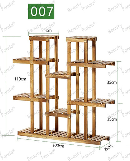 Beauty Panda® Teak Wood Multipurpose Plant Stand Indoor Outdoor Planter Display Shelving (007)