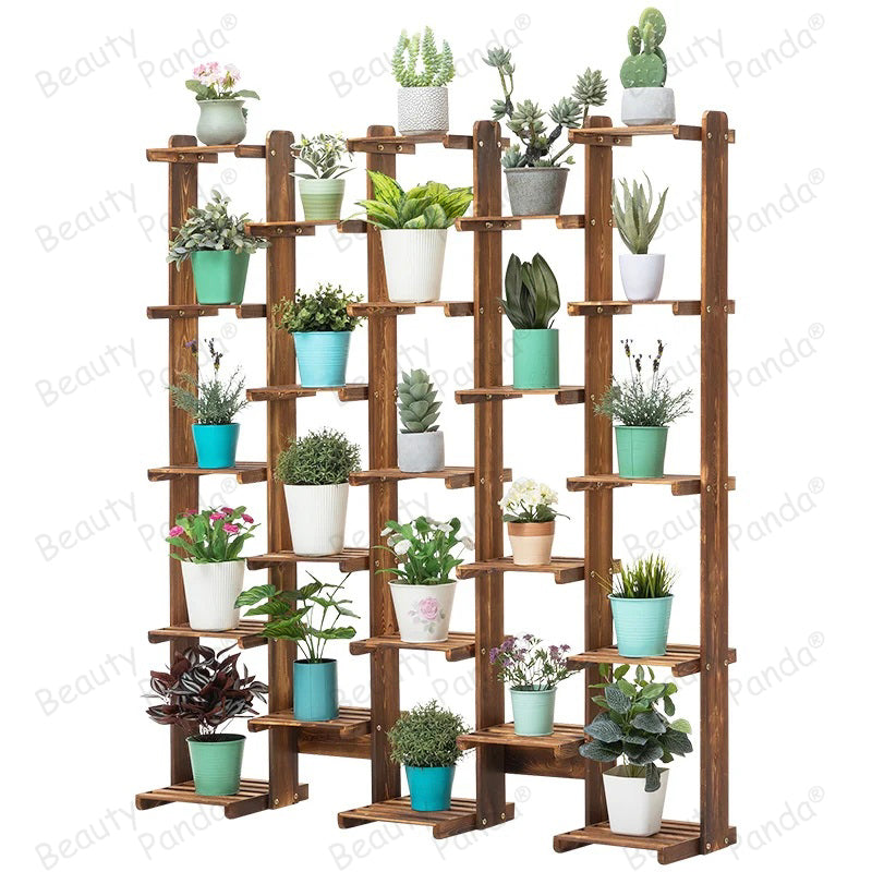 Beauty Panda® Teak Wood Multipurpose Plant Stand Indoor Outdoor Planter Display Shelving (3B23)